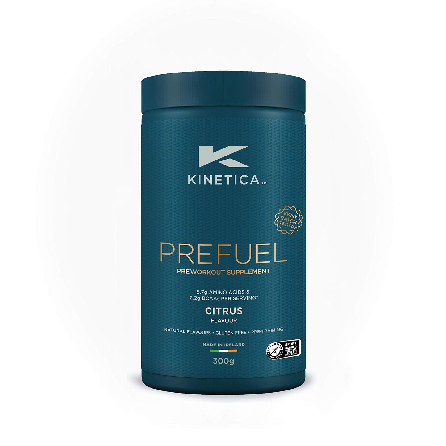 Kinetica PreFuel, Pre Workout, 5.7g Amino Acids & 2.2g BCAA's per Serving, 30 Servings, Citrus, 300g