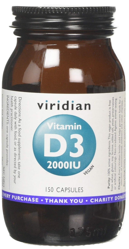 Viridian Vitamin D3 (Vegan) 2000iu Veg Caps 150