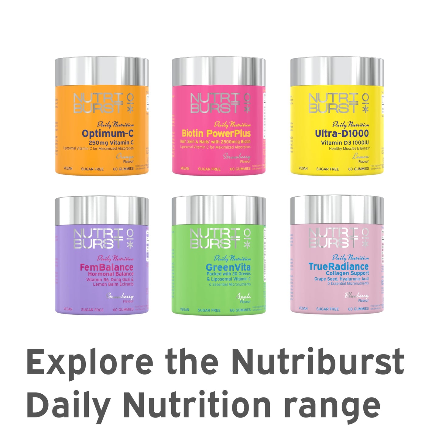 Nutriburst TotalCarePlus Multipack - Multivitamin with Vitamin C, D, B12 + Zinc - Immune System Support - Berry Flavour - 3 x 60 Gummies / 3 Month Supply - Suitable for Vegans