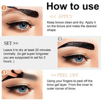 AurolaGlow Tattoo Brow Peel Off Gel Tint - Semi-Permanent, Waterproof, Lasts Up To 3 Days - Dye for Eyebrow Coloring - Easy Peel-Dark Brown