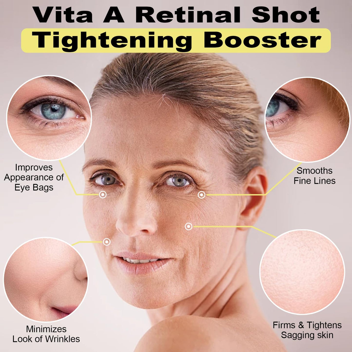 Shefave Vita A Retinal Shot Tightening Booster, Retinol Serum For Face, Anti Aging & Anti Wrinkle Serum | Pore Minimizer, Wrinkles & Fine Lines, Firmer Skin, Intense Hydration, 15ml (1 Pack)