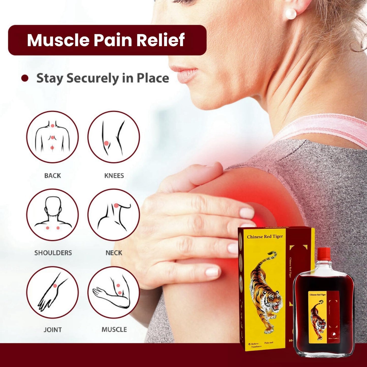 Ruojiar 50ml Muscle Massage Oil,Foot Pain Relief,Massage Oil for Muscle Pain,Back Pain Relief,Massage Oil for Relaxing Muscles Relieving Pain,Sports Massage Oil,Shoulder Back Neck Relief,Body Oil Moisturiser