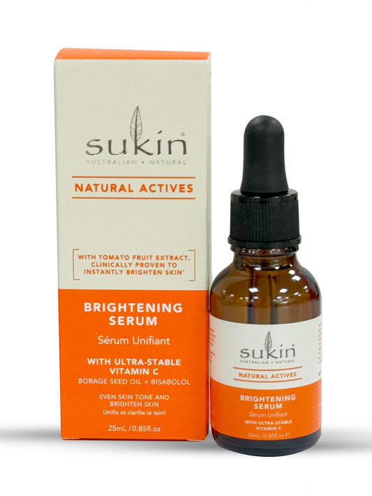 Sukin - Natural Actives Brightening Serum - Natural Face Serum with Ultra Stable Vitamin C - Skin Care, Vitamin C Serum for Face, Face Care, Hydrating Serum, Vitamin C Serum, Sukin Serum - 25ml