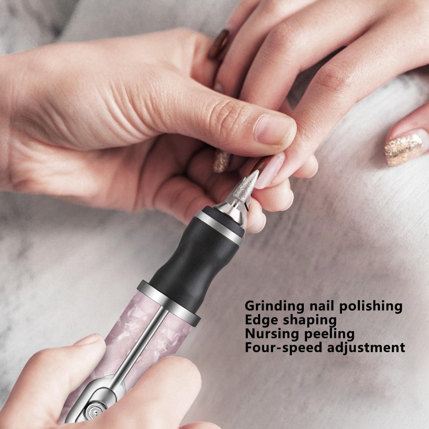 SILULCM Nail Grinder for Human - Electric Nail Drill - Professional 4 Speeds Electric Nail File for Thick Toenails, Nail Polishing Nursing Peeling Removing Grinding Edge Shaping