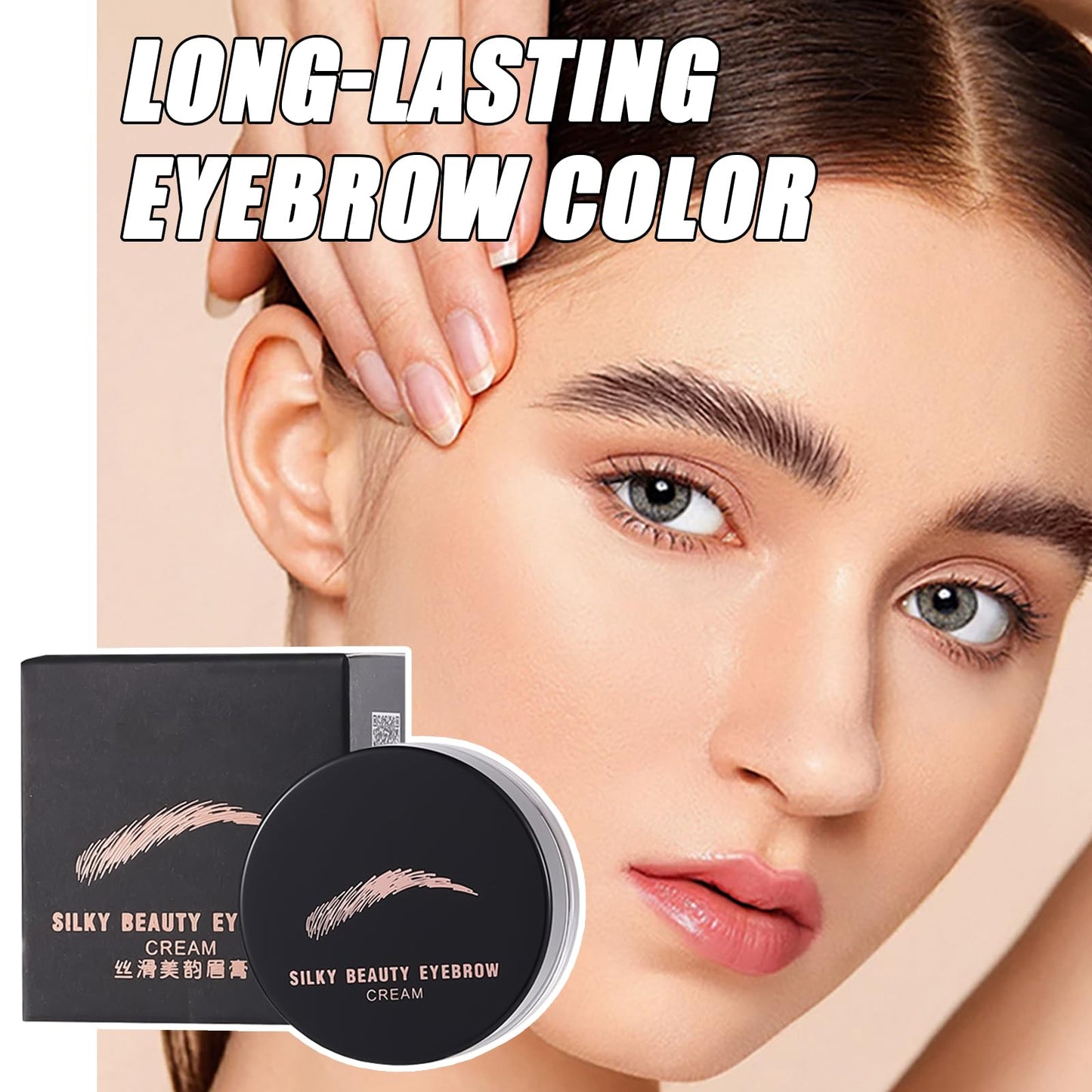 AuraAnge Waterproof Eyebrow Pomade Gel with Brush - Long Lasting, Tinted, Transfer-Proof, Sweat Resistant, Quick Drying - Professional Makeup in Dark Brown