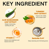 TBeautfave Turmeric Vitamin C Clay Mask Deep Cleansing Face Mask Skin Care Improve Dark Spots and Even out skin tone Facial Mask
