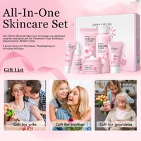 SALROAL Skin Care Sets & Kits,Skin Care For Teenage Girls,Cherry Blossom Skincare Sets,Pamper Sets For Women Gifts,Facial Kit with Cleanser,Toner,Serum,Eye,Essence Serum,sunscreen