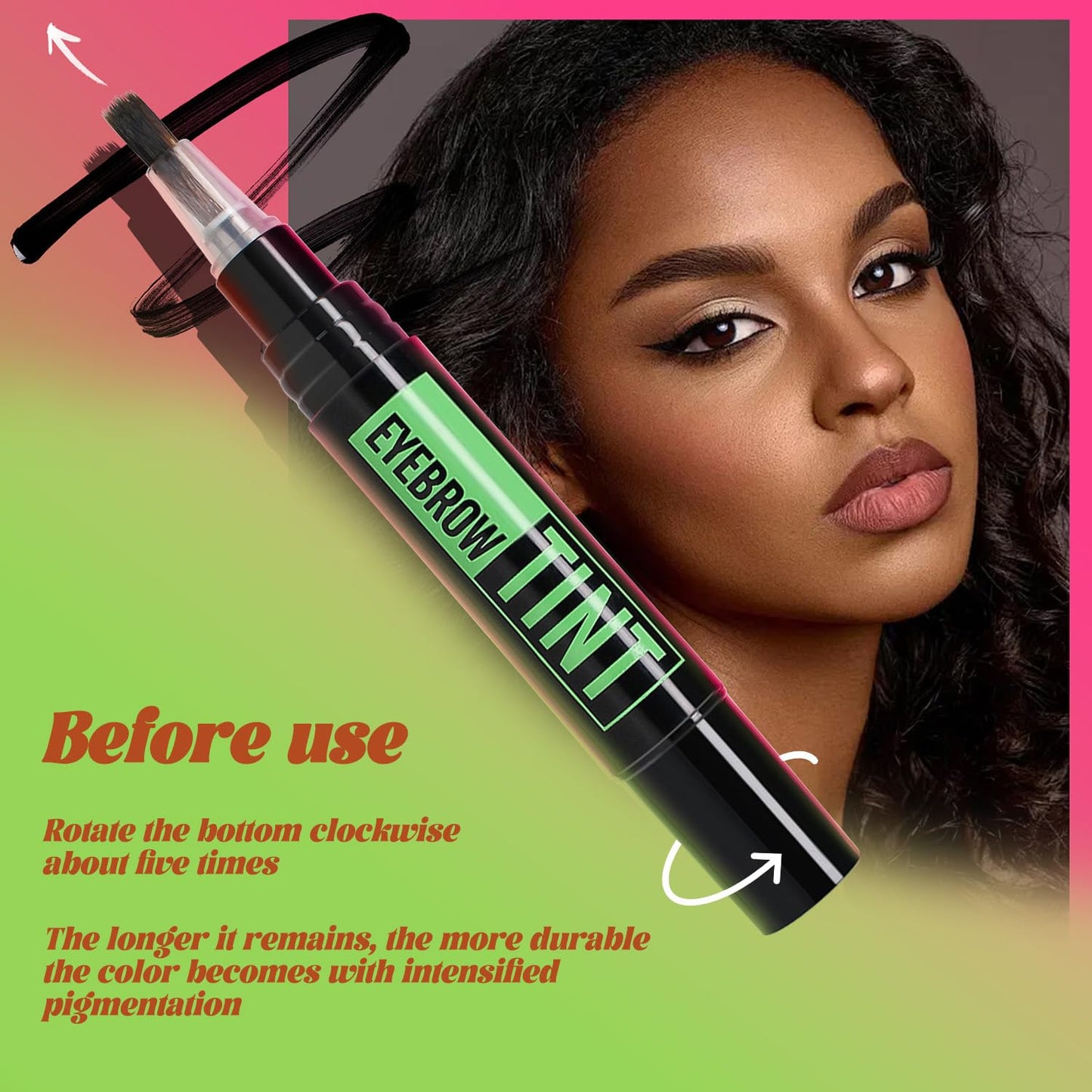 Generic Brow Tint Kit, Long-Lasting Eyebrow Dye for Defined Brows, Waterproof and Smudge-Proof, Includes Precision Brush(Natural Black)
