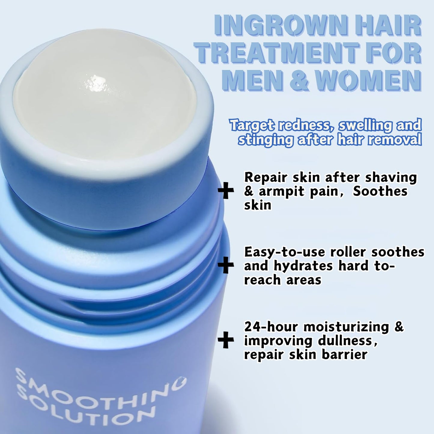 IZBEAUVO 2pcs Razor Bump Smoothing Solution Ingrown Hair Treatment with BHA AHA - High Roller Ingrown Tonic for Underarms Abdomen - Ingrown Hair Serum for Men & Women