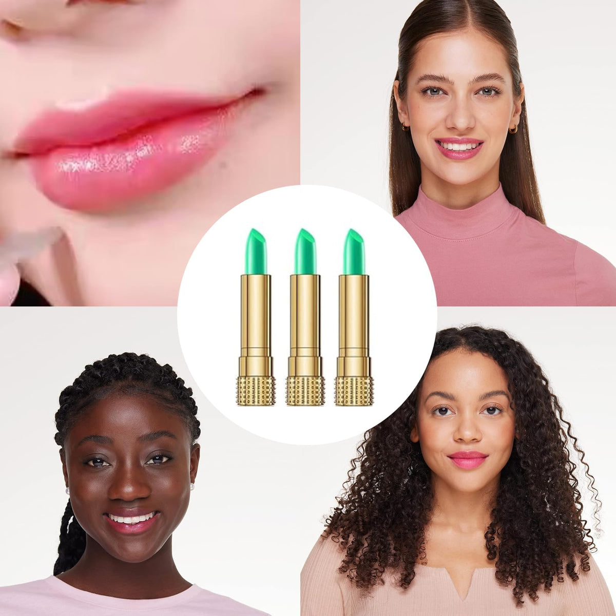YYLFDC 3pcs Multi-use Color Changing Lipstick - Long Lasting, Moisturizing Magic Balm for Women & Girls - Gift-ready