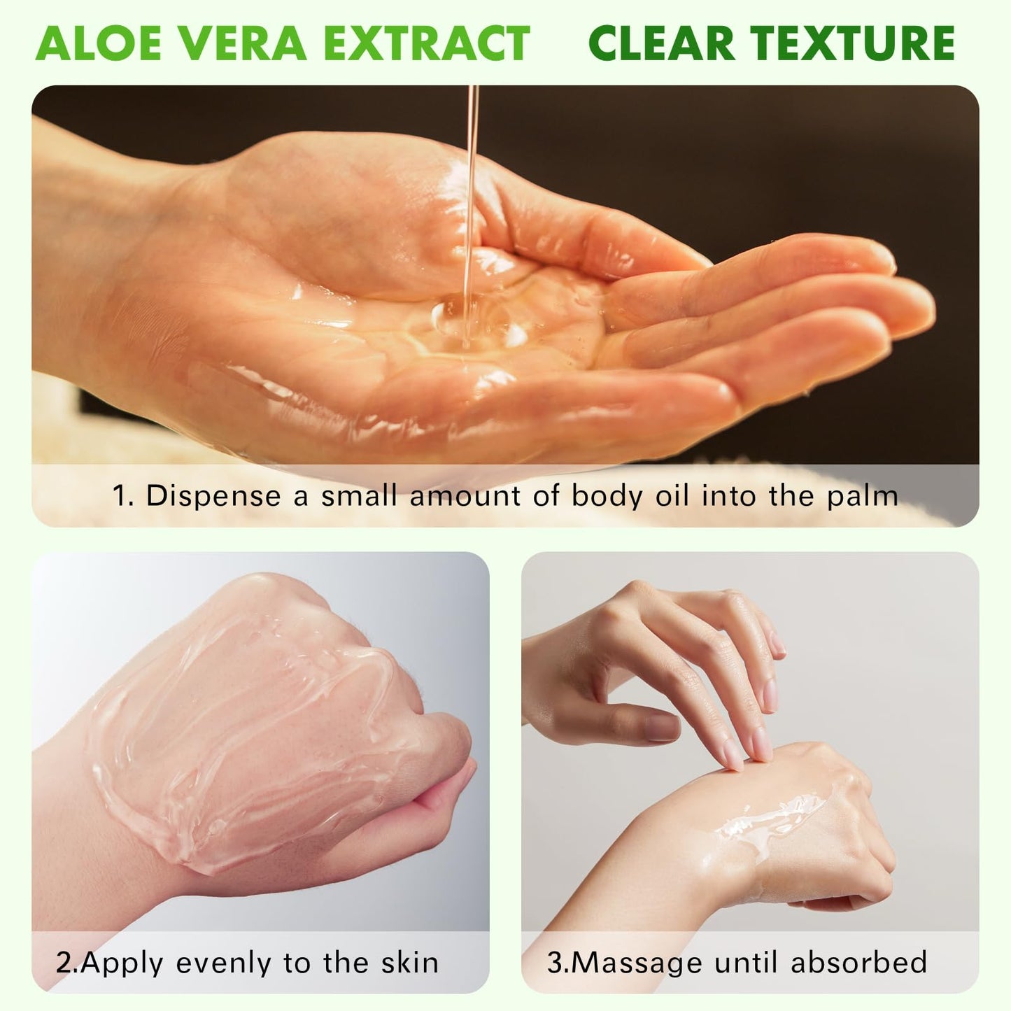 CTUBLIAUNX Aloe Vera Gel for Face and Body - Essential Oil for Skin, Deeply Hydrating Aloe Vera Body Oil Moisturiser for Dry Skin
