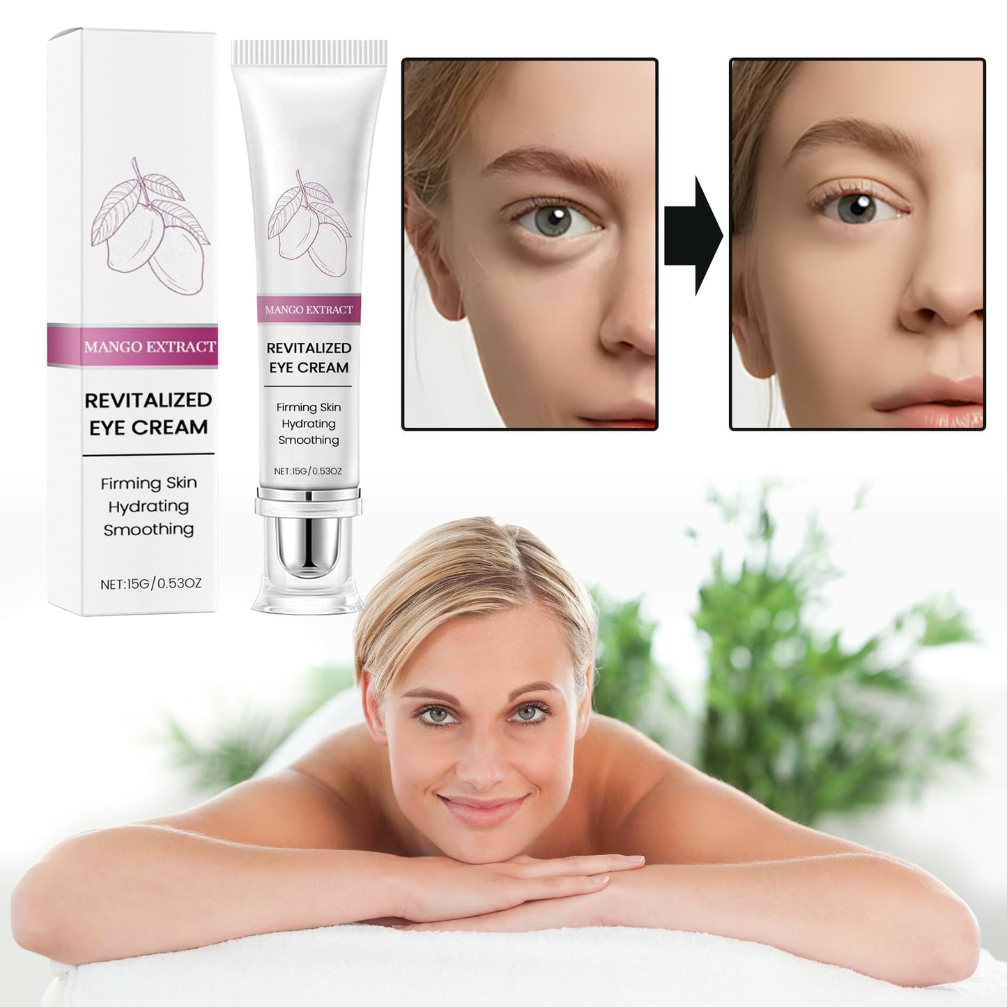 Mango Revitalize Eye Cream,Mango Eye Serum,Eyelift Serum Brighten the Skin For Dark Circles And Puffy Eyes For Brighter, Healthier Eyes