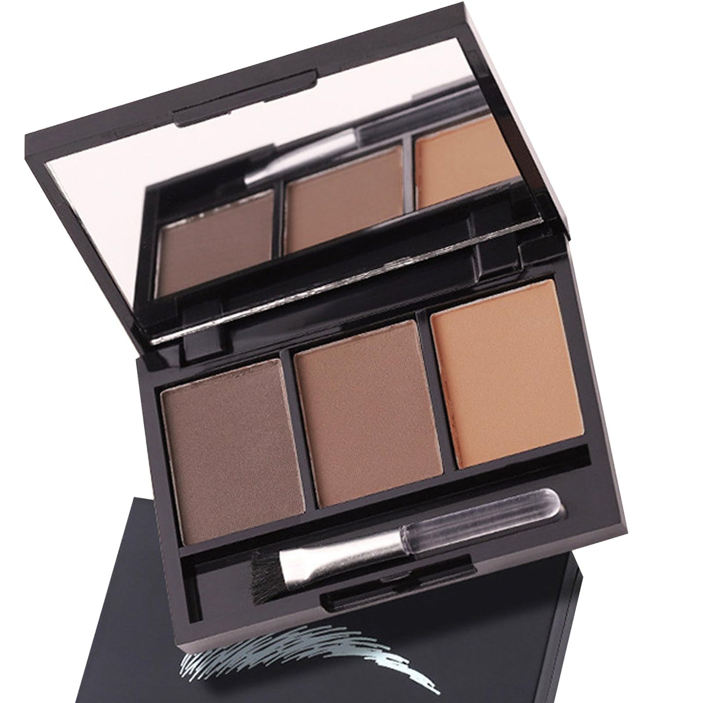HAORQEE Eyebrow Powder Palette, Dark Brown Light Brown Brow Powder Shaping Kit Eyebrow Filler Brow Tint Root Touch Up Face Contour Hairline Powder, Natural Waterproof Long Lasting Make-Up Palette with Brush