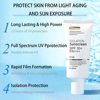 CTUBLIAUNX Sunscreen SPF 50 Daily Defense, Sun Cream Waterproof, Suncream Factor 50 Lightweight & Moisturizing, Face Sun Cream SPF 50 No White Cast, UVA/UVB Protection for All Skin Types (50g)