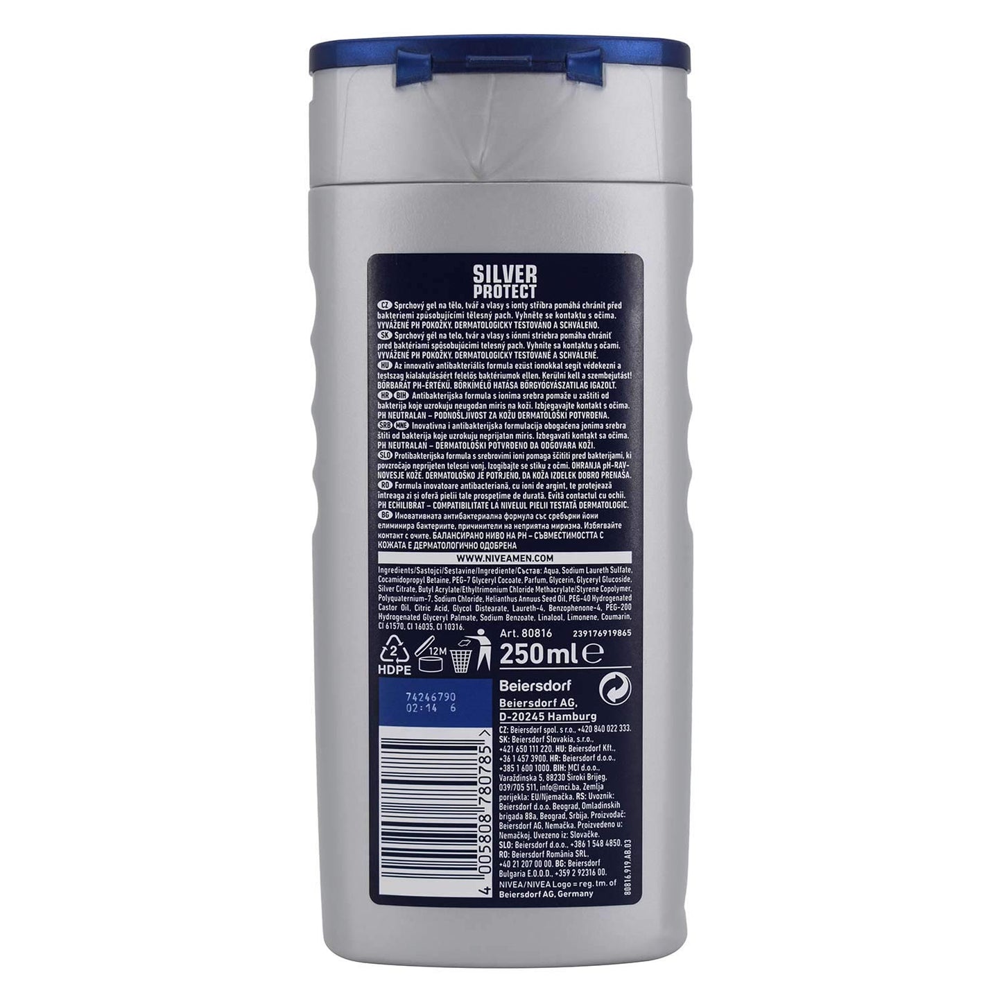 Nivea Silver Protect Shower Gel for Men 250 ml