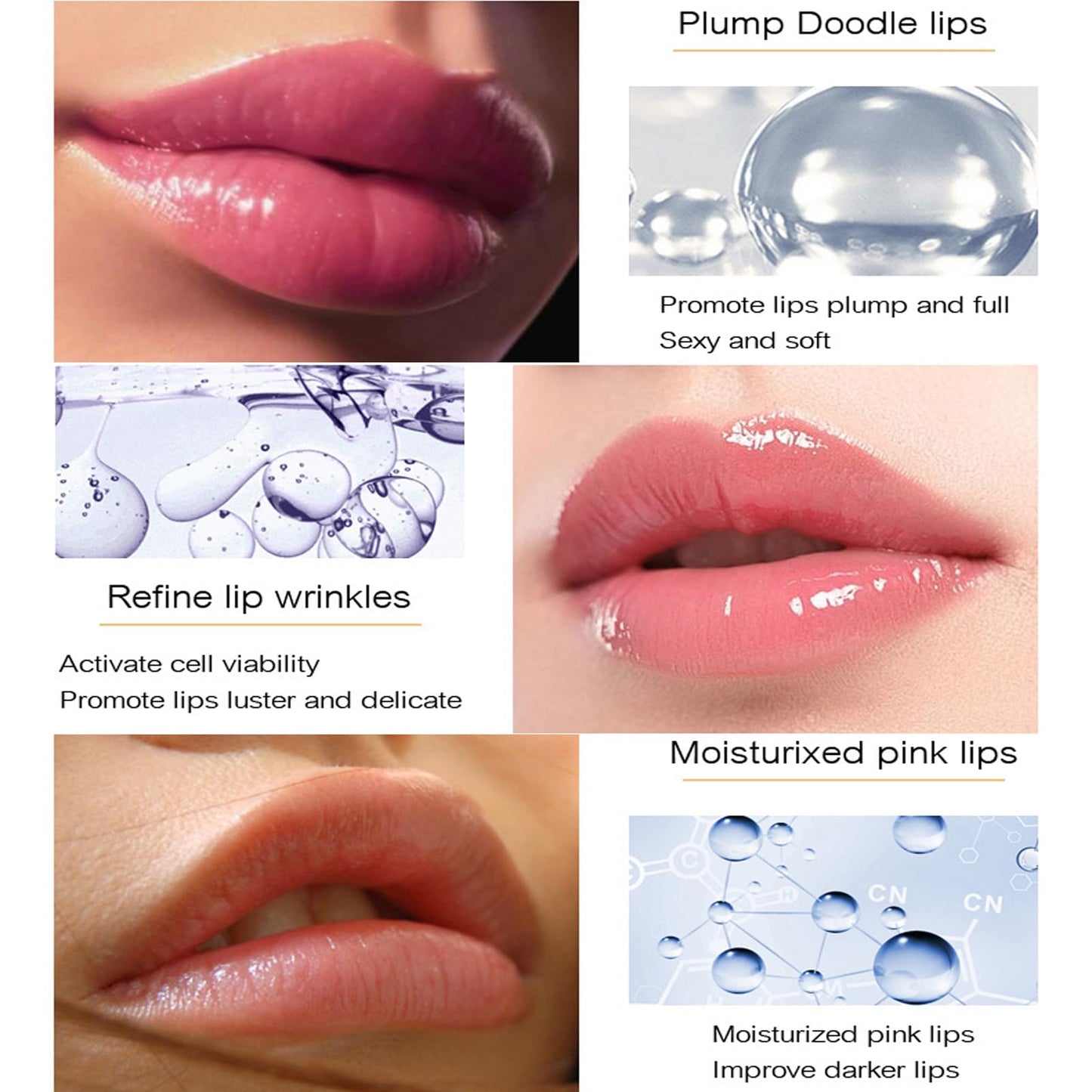GEEWHILE Lip Plumper Lip Plumper Extreme, Instant Volumizing Plumping Lip Gloss Moisturizing Plumping Lip Oil for Fuller, Hydrating & Reduce Fine Lines Lip Care Serum, Lips Enhancer for Fullness, Plumping Lips