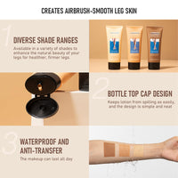 Leg Makeup To Cover Veins, Self Tanning Lotion, Gradual Tan Moisturiser, Body Makeup, Skin Firming Body Cream | Lightweight, Waterproof Formula | Long-Lasting Tan & Even Skin Tone