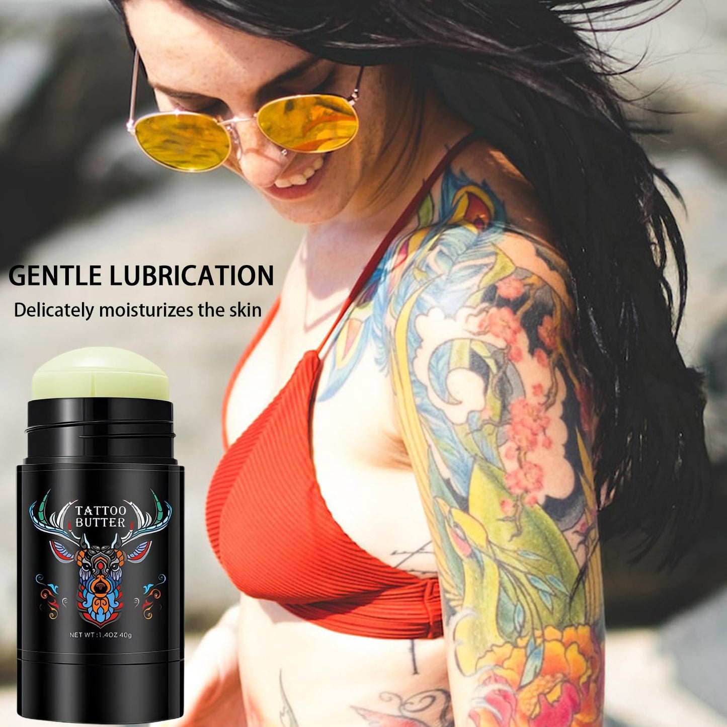 DMQ Tattoo Balm Stick, Tattoos Butter for Brightening & Moisturizing,40g Healing Cream Aftercare for New & Old Tattoo Care & Color Enhancement