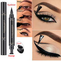 KKwoter Smudge-Proof Winged Eyeliner Stamp & Pen for Women - Long-Lasting Black Liquid Eye Liner