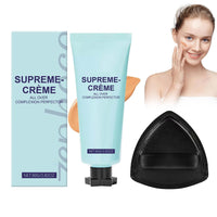 COWANIEE 2 Pcs Supreme Cream All-over Complexion Perfector Set, Waterproof & Transfer-resistant Skin Tint, Long-lasting Supreme Creme