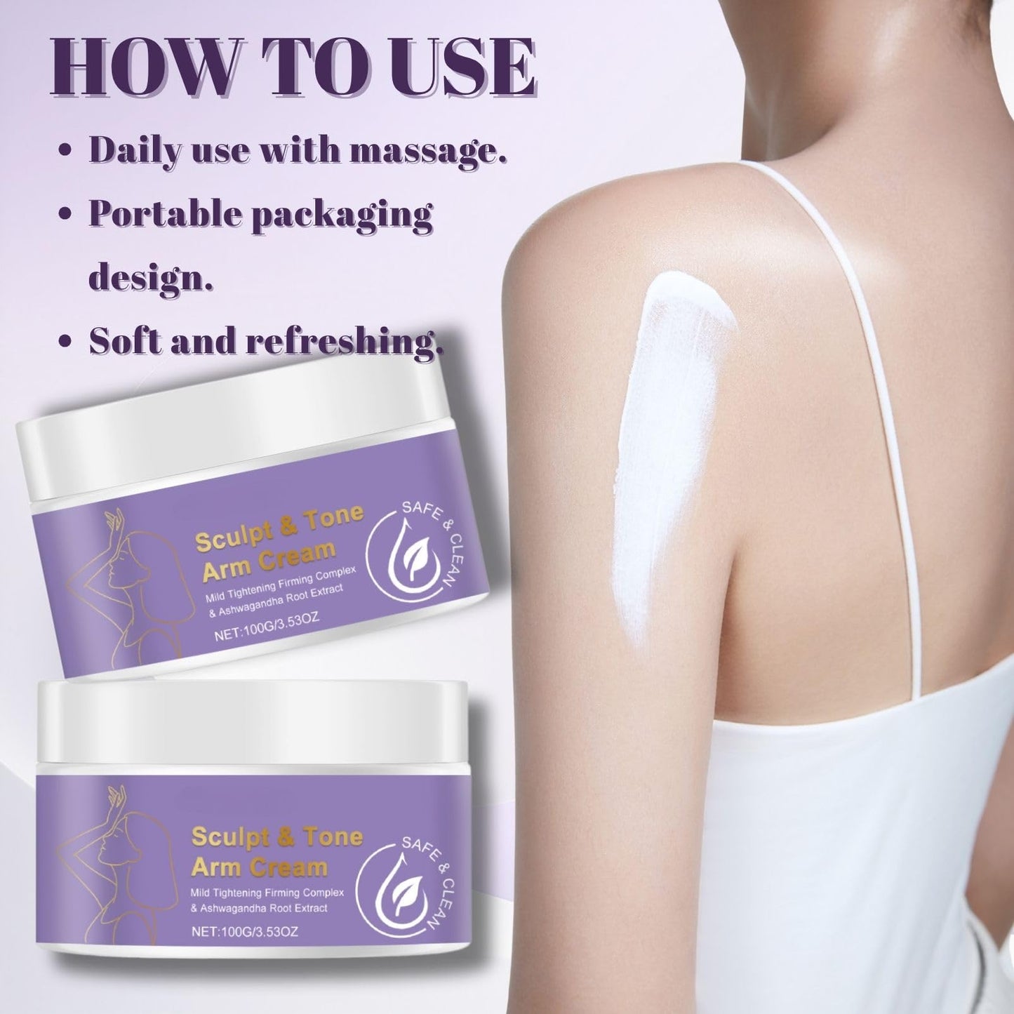 Cureluxe Sculpt & Tone Arm Cream – Skin Firming Body Cream for Women, Upper Arm Firming Cream to Reduce Crepey Skin on Arms, Body Moisturiser for Dry Skin with Deep Hydration & Elasticity Boost