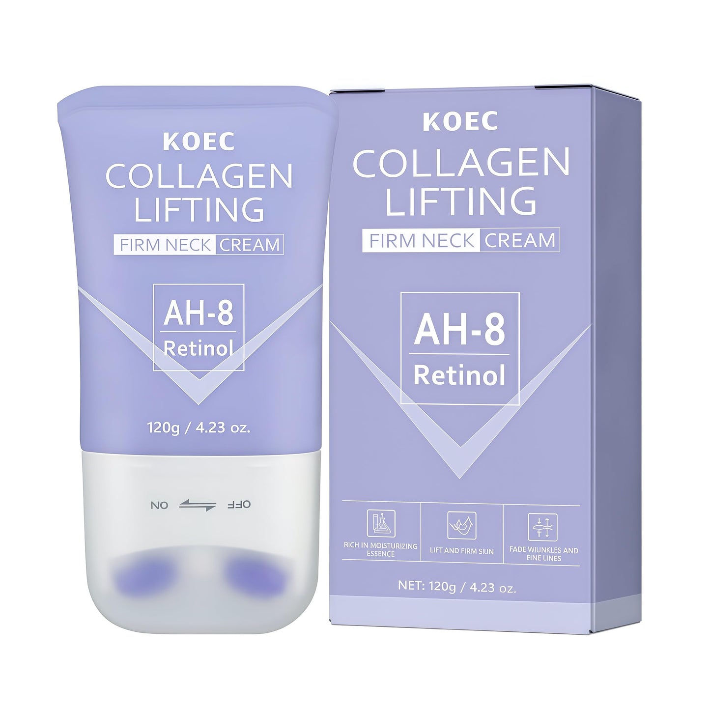 TMYIOYC ANGEL SILK AH-8 Collagen Neck Firming Cream - Best for Tightening Sagging Skin, Neck Cream for Sagging and Tighten, Retinol Neck Tightening Cream with Roller, Tighten and Lift Neck Cream 2pcs