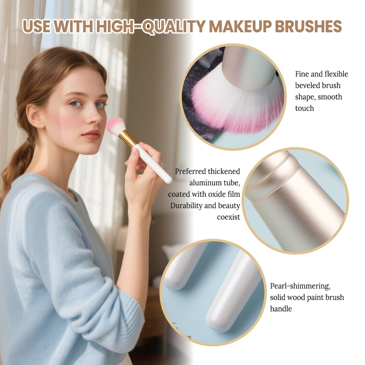 BloomBelle Colour Changing Mature Skin Foundation with Brush, Colour Changing Foundation Full Coverage, Tinted Sunscreen SPF15, Liquid Makeup Base, One Step Concealer Cream, Matches Fair To Medium Tones