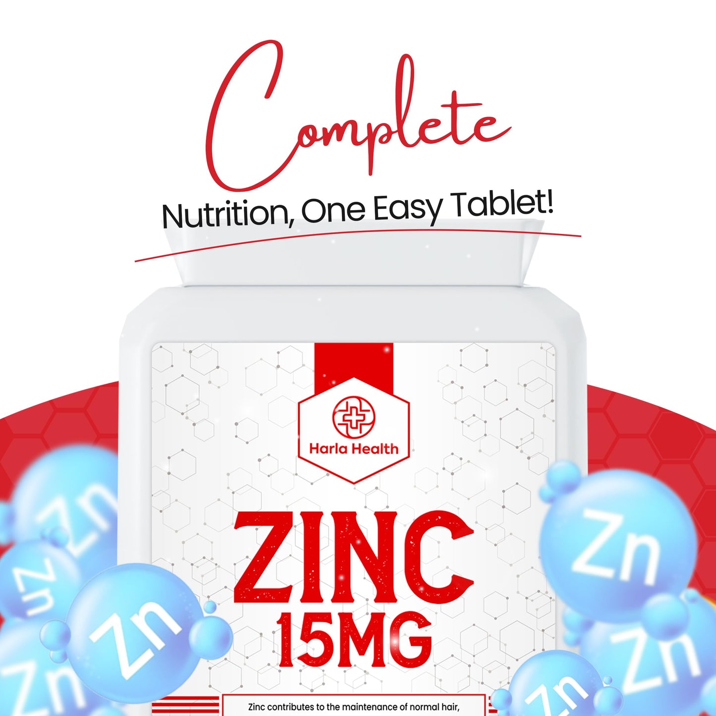 Zinc - 15mg - 120 Capsules - 4 Months Supply - Suitable for Vegetarians & Vegans - Harla Health - Make in The UK - GMP Codes of Practice