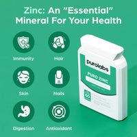 High Strength Zinc Supplement 15mg - Chelated Zinc Bisglycinate - 60 Vegan Capsules - High Absorption - for Men and Women - Made in The UK by Purolabs