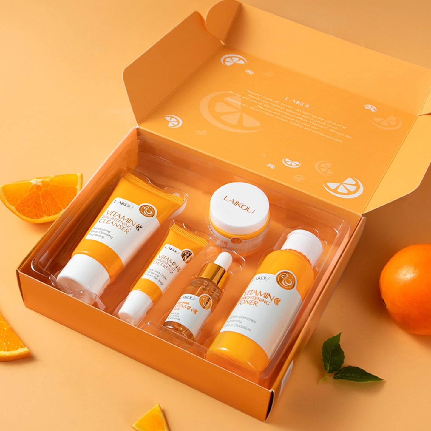 ChicNana Skincare Set, Vitamin C Skin Care Sets & Kits -Cleanser, Toner, Serum, Eye Cream & Face Cream, Hair Care Gift Set for Teenage girls, Facial Care Kit for Radiant Skin, Pamper Sets for Women Gifts(5PCS)