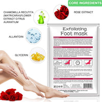 HOKIAMCN Foot Mask 5 Packs, Foot Peel Mask Callus Remover, Exfoliating Peeling Calluses Dead Skin, Callus Remover Foot Mask, Baby Soft Smooth Touch Feet-Men Women Exfoliating Foot Mask (Rose)