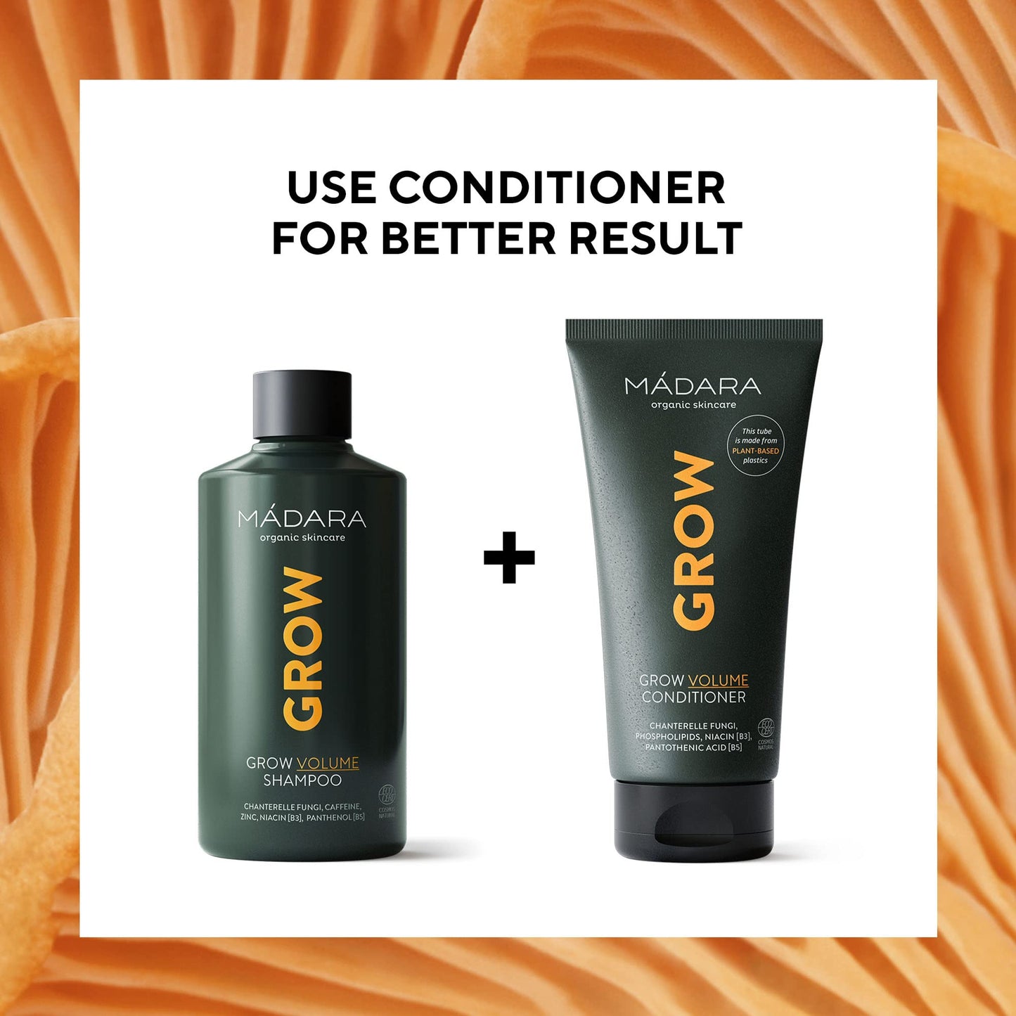 MÁDARA Grow Volume Shampoo - Organic Skincare Natural Hair Growth Shampoo, Hair Thickening Treatment - 250ml