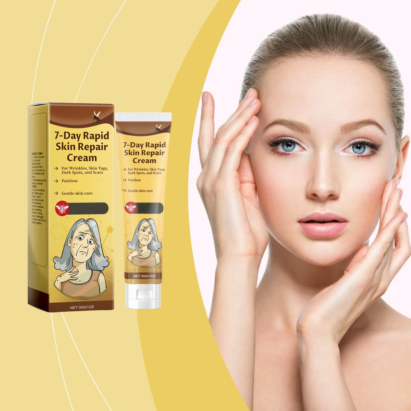 SingHao 7-Day Rapid Skin Repair Cream,Be/e Ve/nom S/kin C/ream,Sk/in Care Cream,Dark Spot Remover,Anti Wrinkle Face Cr/eam,Anti Aging Face Cre/am,Freckle Removal Crea/m,Lightening Cream,Lifting & Repairing