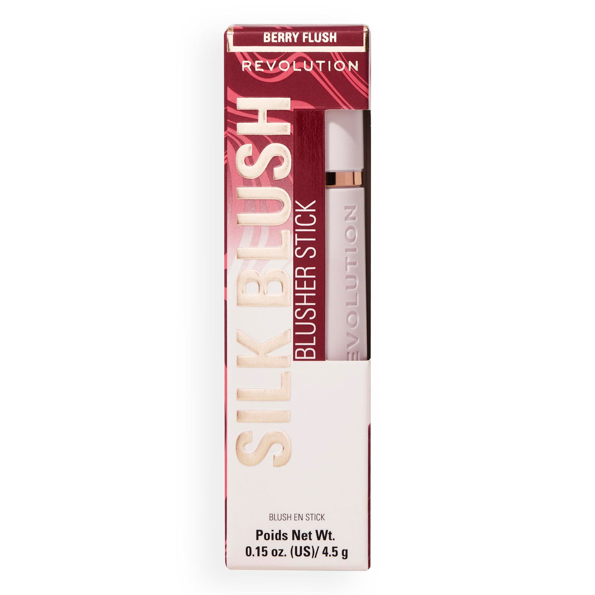 Revolution Beauty London Revolution, Skin Silk Marble Blush Stick, Buildable Colour for Cheek, Eye, & Lip, Cream-to-Powder Formula, Vegan & Cruelty-Free, Berry Flush, 4.5g