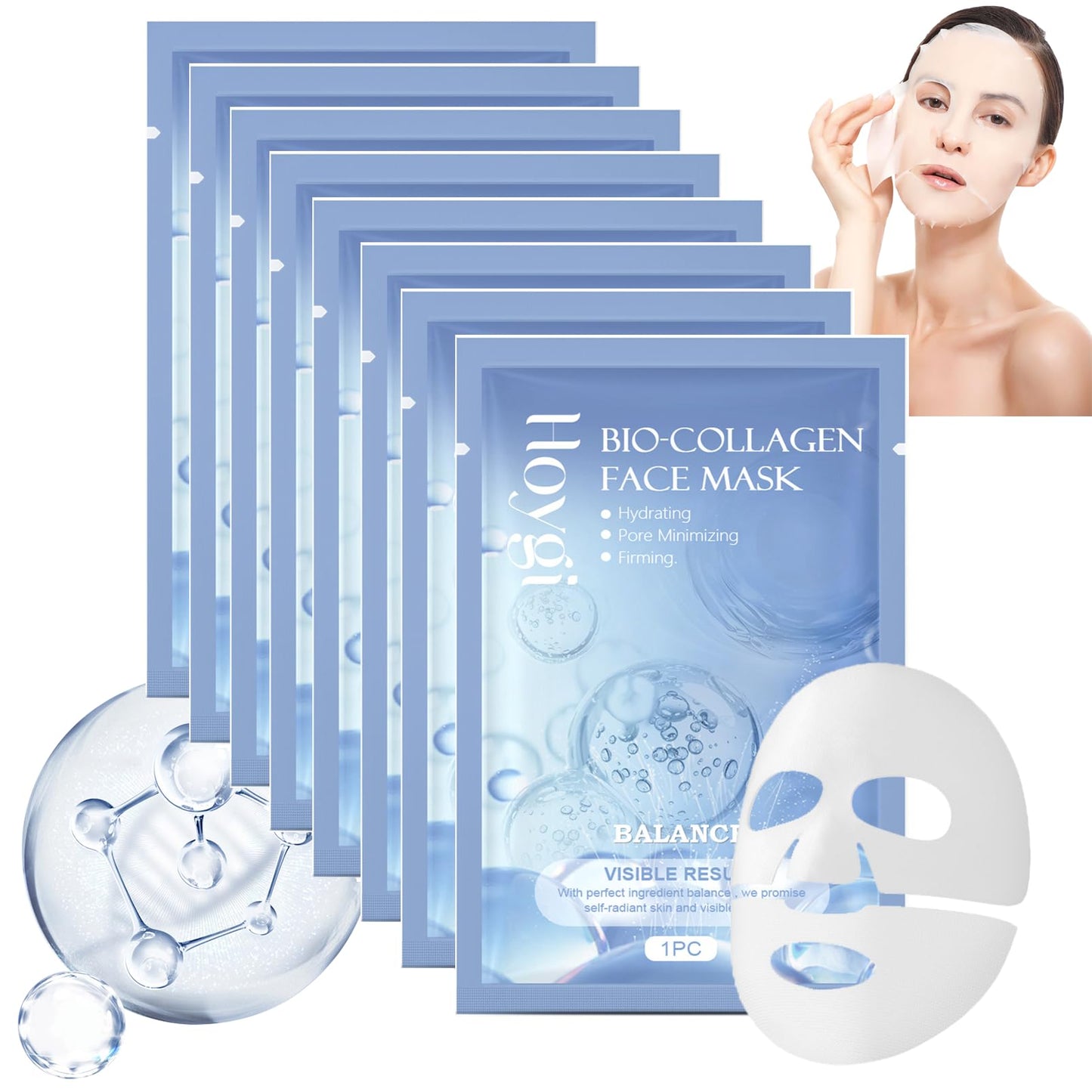 Biodance Bio Collagen Face Mask, Collagen Face Mask 6Pcs Bio dance Collagen Mask Overnight Collagen Mask Face Masks Hydrating Face Mask Elasticity Improvem Tighten Skin (6pcs)