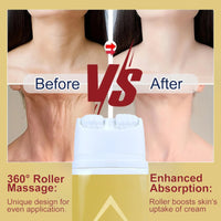 Ah-8 Firming Neck Cream, Tighten And Lift Neck Cream,Rich in Hexapeptide Essence,With Double Roller Massage,Reduce Wrinkles Fine Lines And Double Chin,for Crepey Skin Body Care Comfort 120g.