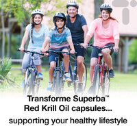 Transforme Superba Red Krill Oil Capsules 1000mg Serving, 180 x 500mg Easy Swallow Softgels, High Omega 3 EPA DHA & Astaxanthin, Sustainably Antarctic Sourced, Money Back Guarantee,