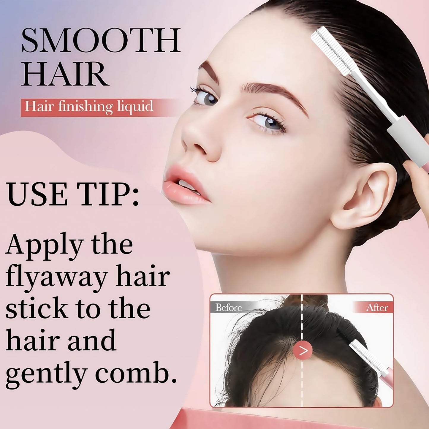 Xunzhi Hair Styling Cream,Hair Finishing Stick,Hair 3-in-1 Styling Cream,Hair Mascara for Flyaway Hair,Slick Back Hair Brush,Fly Away Hair Stick,Hair Tamer Shaping Gel,Hair Mascara,Flyaway Hair Stick