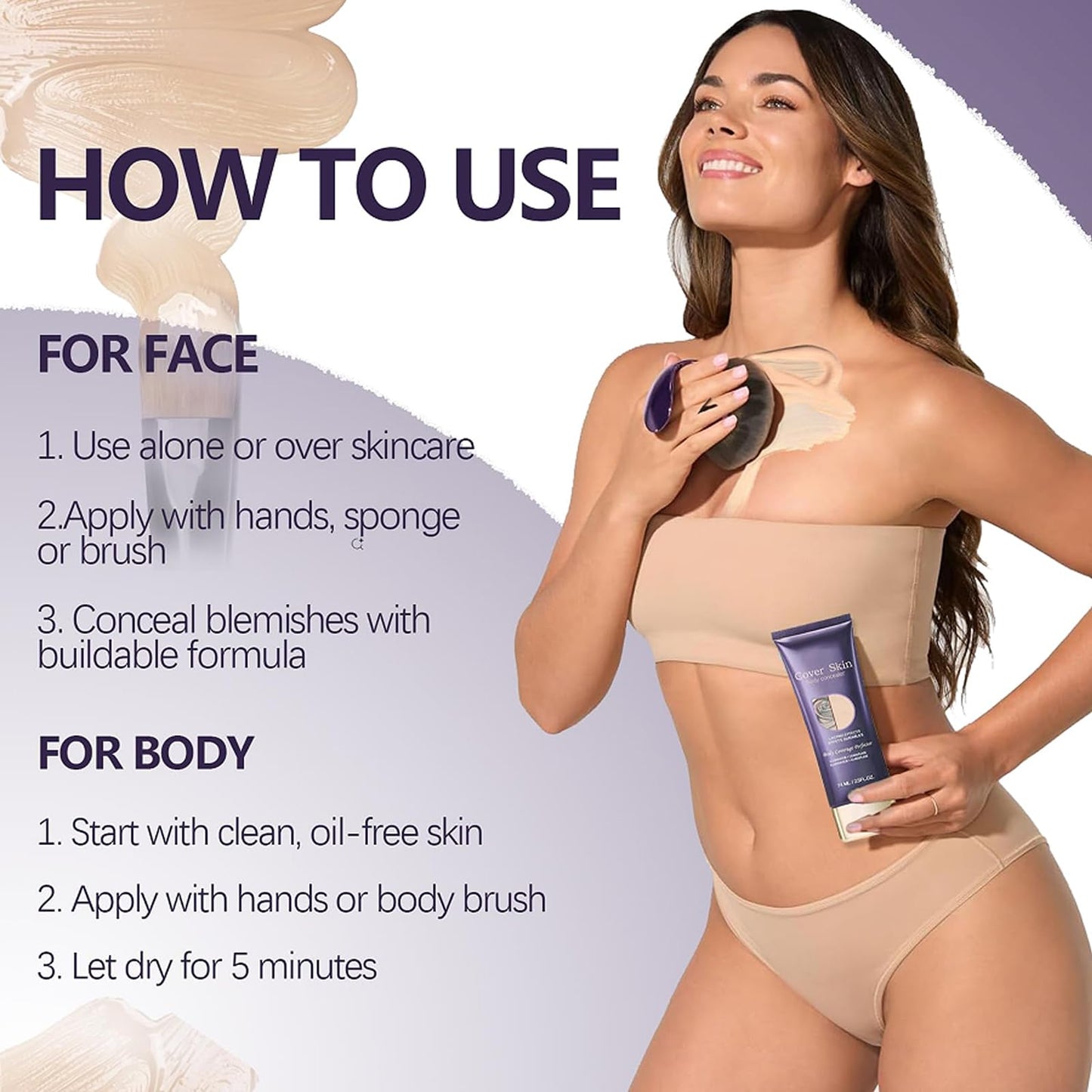 NLFOX All Over Complexion Perfector - Body Coverage Perfector Waterproof - Tattoo Cover Up Makeup Body Foundation Full Coverage - Body Coverage Perfector All in One Moisturiser Concealer,74ml