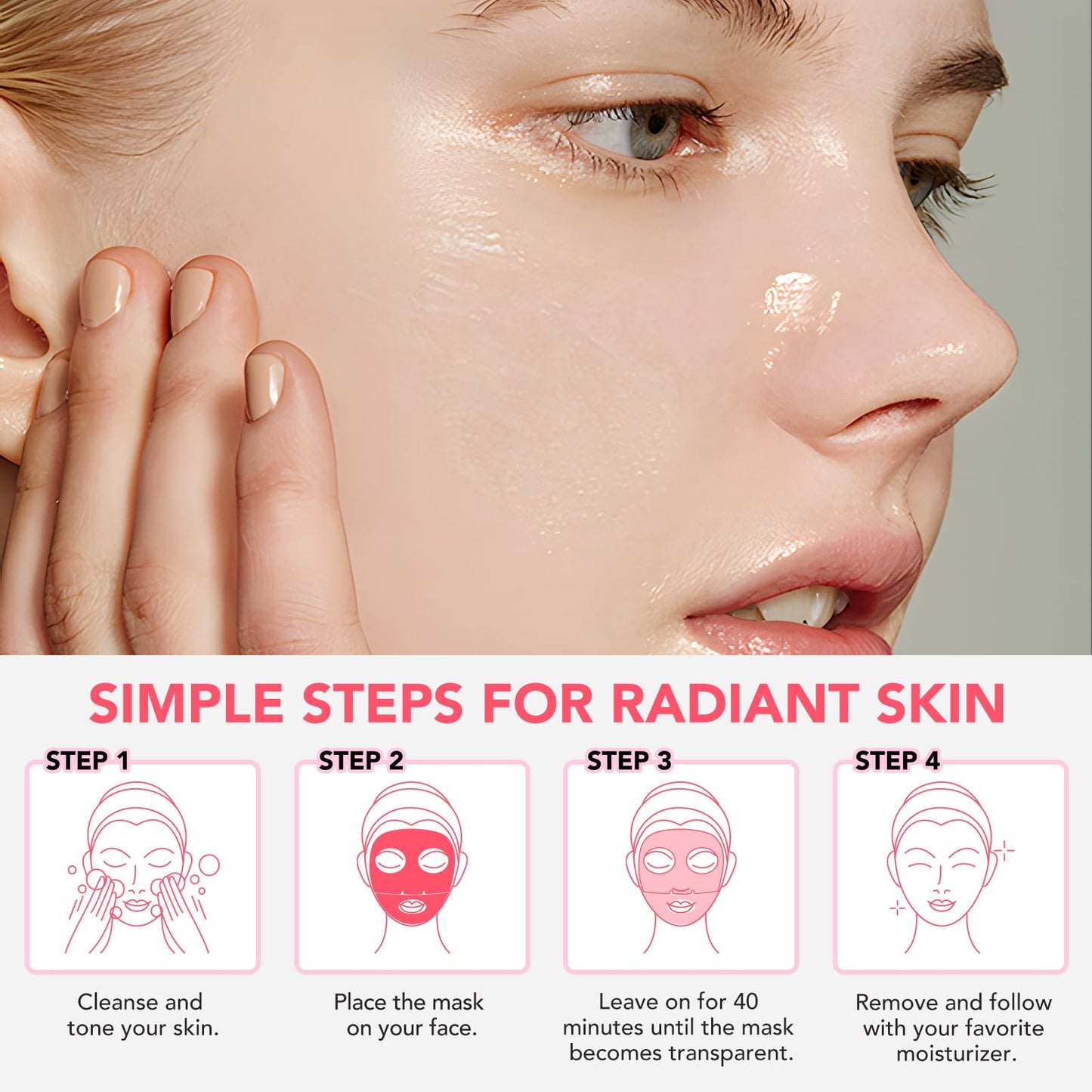 ISBEAUSOLS Deep Collagen Face Mask - 4PCS Hydrating Collagen Mask - Face Masks Beauty - Anti Wrinkle Face Mask - Anti Aging Face Mask - Bio Glow Collagen Face Mask for Lifting, Firming, Bri_ghtening
