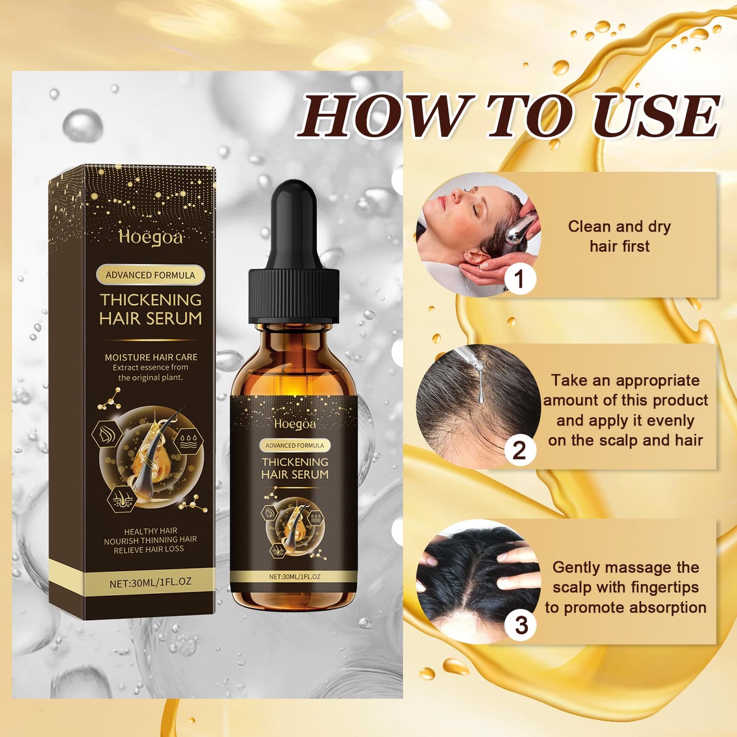 Ledeak Hair Growth Serum, 30ml Wild Growth Hair Oil, Veganic Natural Hair Growth Oil, Hair Loss Treatment for Women, Prevents Hair Loss, Hair Regrowth, Organic Hair Growth Products for Women and Men