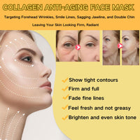 Deep Collagen Retinol Tension Boost Up Mask Set - Korean Face Mask for Face Tightening and Lifting - Collagen Face Mask for V-Line, Smile Line & Forehead Wrinkles, Korean Skincare, 4PCS