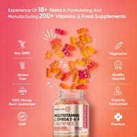 Multivitamin for Kids - 120 Natural Raspberry & Orange Flavour Chewable Gummies (2 Month Supply) - Low-Sugar Kids Vitamins Multivitamins with Zinc & Omega 3, 6 & 9 - Vegetarian Vitamins for Kids