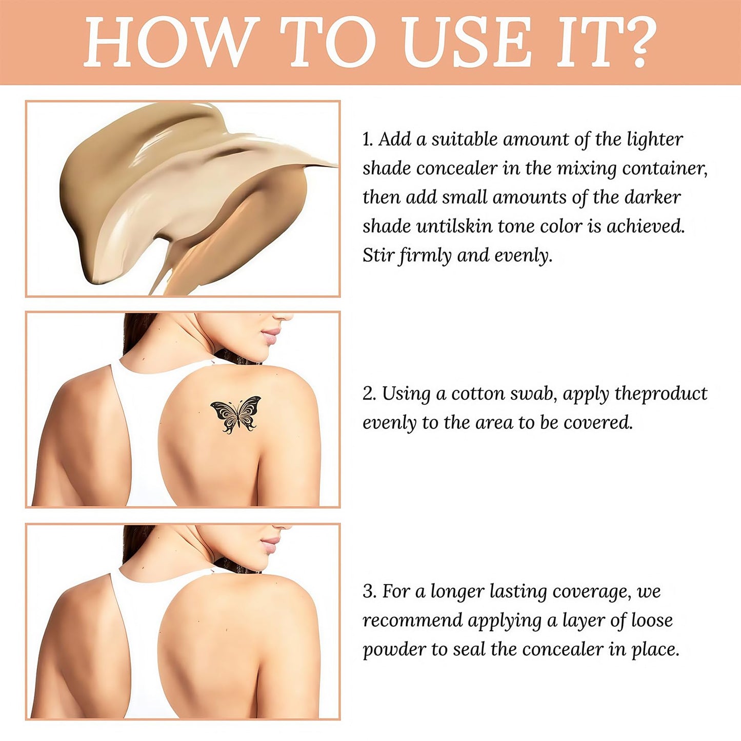 Coloroom Waterproof Tattoo Cover Up Makeup – Full Coverage Body Concealer for Tattoos, Bruises | Men & Women