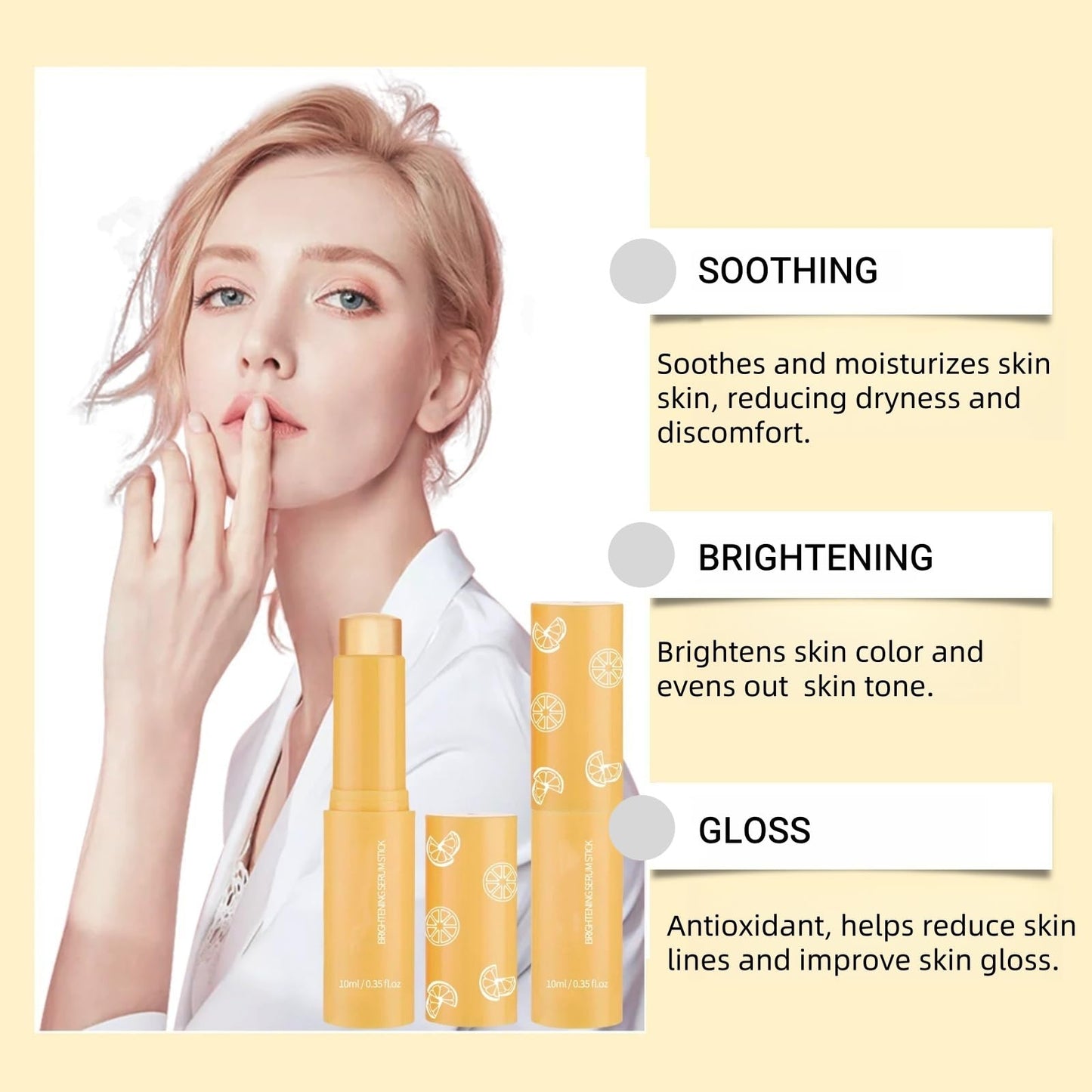 SingHao Bo/ost Brightening Serum Stick,Balm S/tick Vitamin C,B/rightening Vitamin C Serum St/ick,Vitamin C Br/ightening & Hydrating B/alm for Face and Body,Lightweight Brightening Balm,Collagen Stick for Face