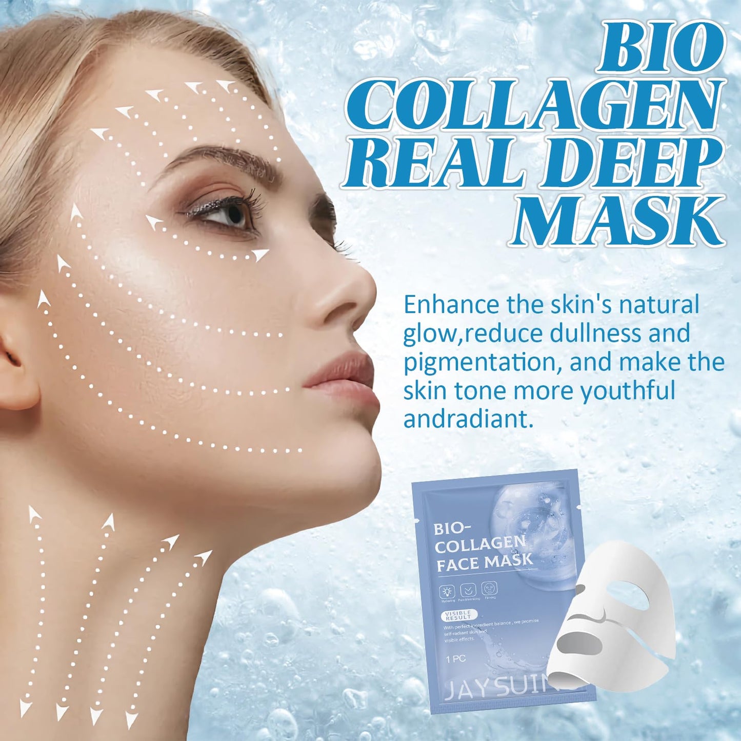 Neyeau Collagen Face Mask-Overnight Collagen Face Mask 4 PCS,Collagen Real Deep Hydrating Firming Collagen Face Mask for Moisturizing Relieve-Aging