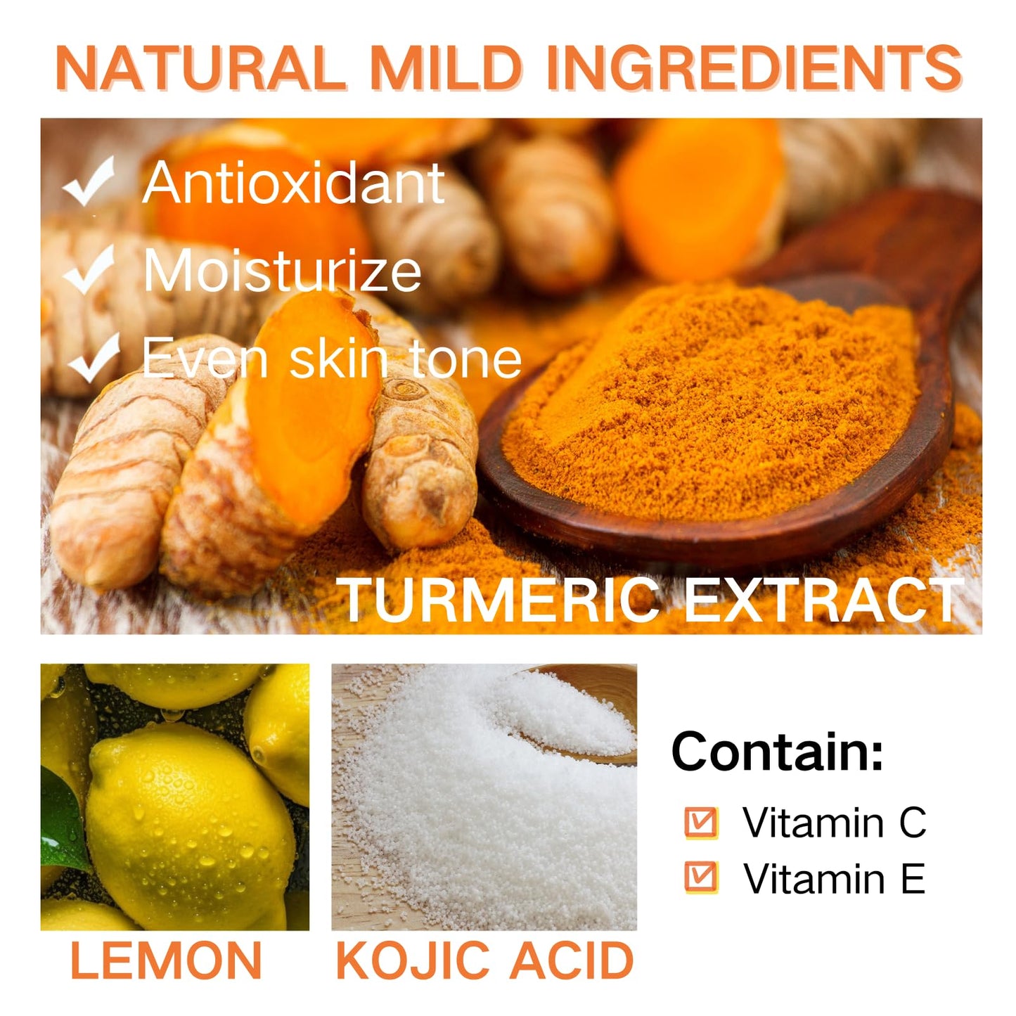 ISBEAUSOLS Turmeric Soap - Kojic Acid Soap - Tumeric Soap Acne for Skin,Moisturizing Body&Face - Vitamin E&C Lemon Turmeric Soap Bar - Face Deep Cleansing Hydrating Kojic Soap 2Pack