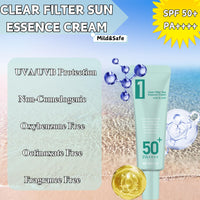 ISBEAUSOLS Sunscreen SPF 50 Face, Clear Filter Sun Essence Cream, Anti UVA&UVB Ray Sun Screen, Hydrating&Moisturizing Suncream, Mild Sun Face Cream for Women&Men, Sun Protect for All Skin