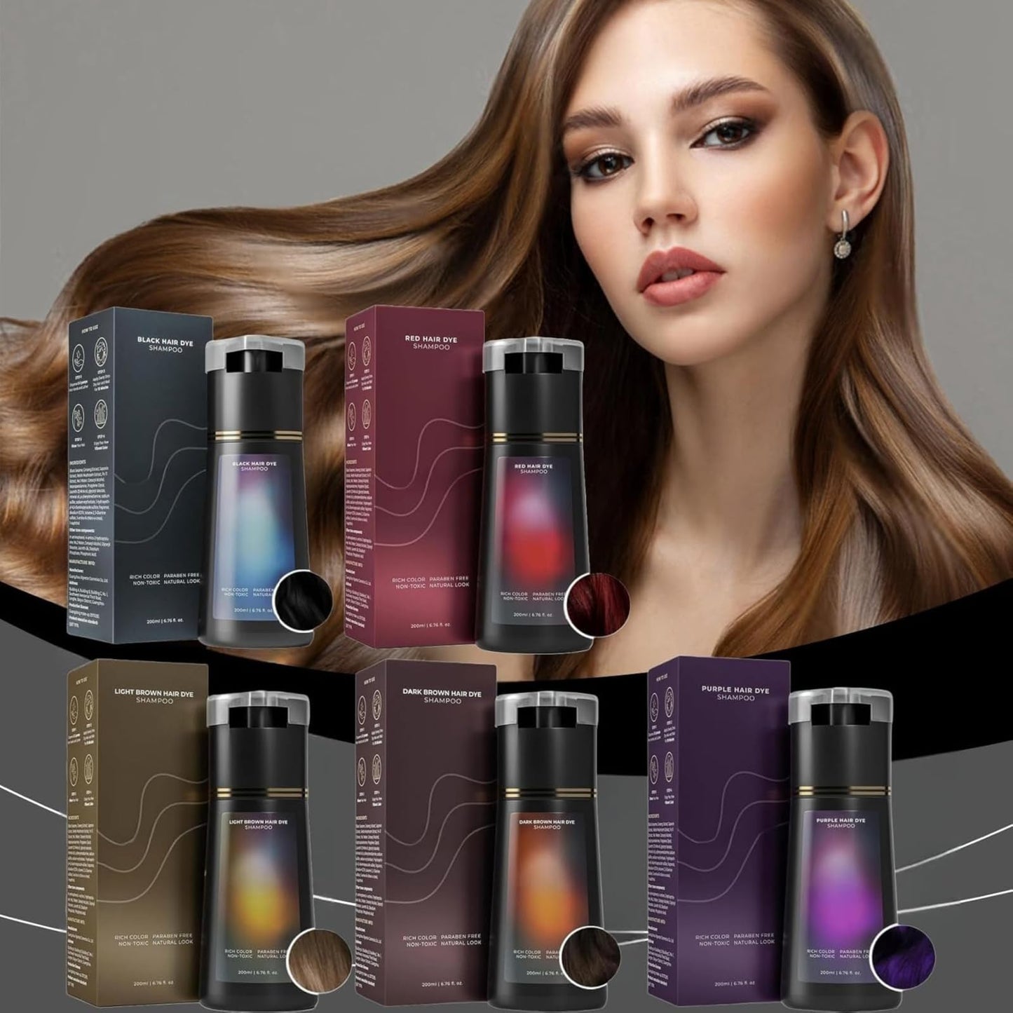 Generic Polar Ha/ir Dye Shampoo,Hair D/ye Shampoo,Instant Hai/r Dy/es Shampo/o,H/air Color Shamp/oo 3 In 1,Natural Plant Ha/ir D/ye Sha/mpoo,Colour Sh/ampoos Cover Grey Hairs#Dark Brown