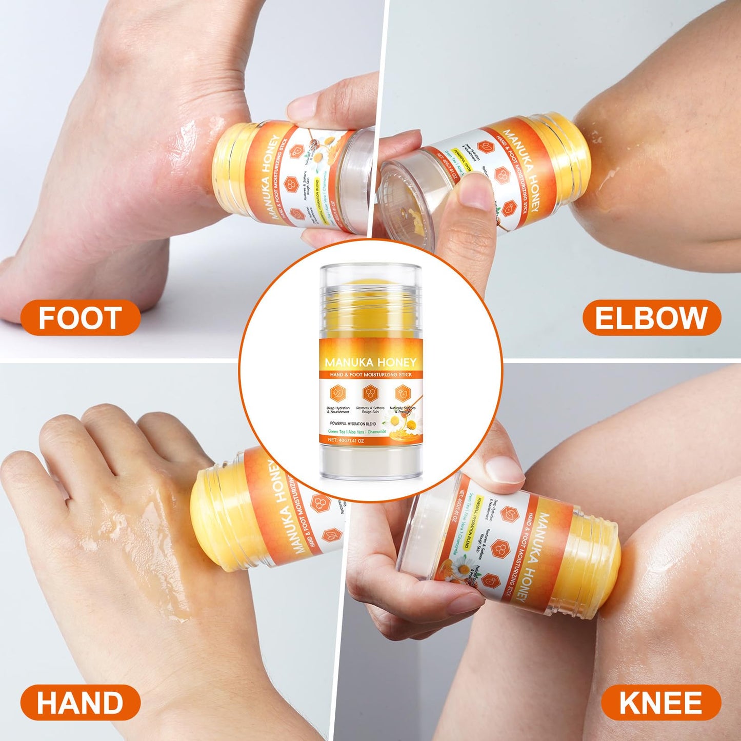 ThamGlow 2Pcs Manuka Honey Cream For Dry Feet, Cracked Heel Repair Cream, Honey Foot Balm, Softens Calluses, Exfoliates Dead Skin & Deeply Moisturises – Athletes Foot Treatment Heel Balm For Hard, Rough Skin
